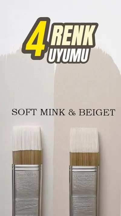 Evde 4 yumuşak renk uyumu: vizon, mavi, pembe ve yeşil